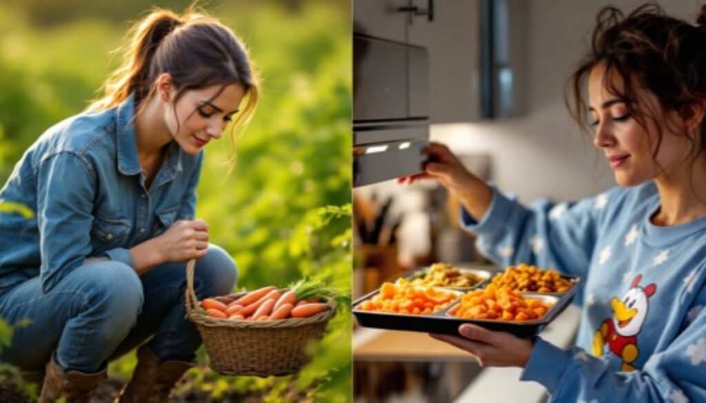 Carrot harvest vs microwave